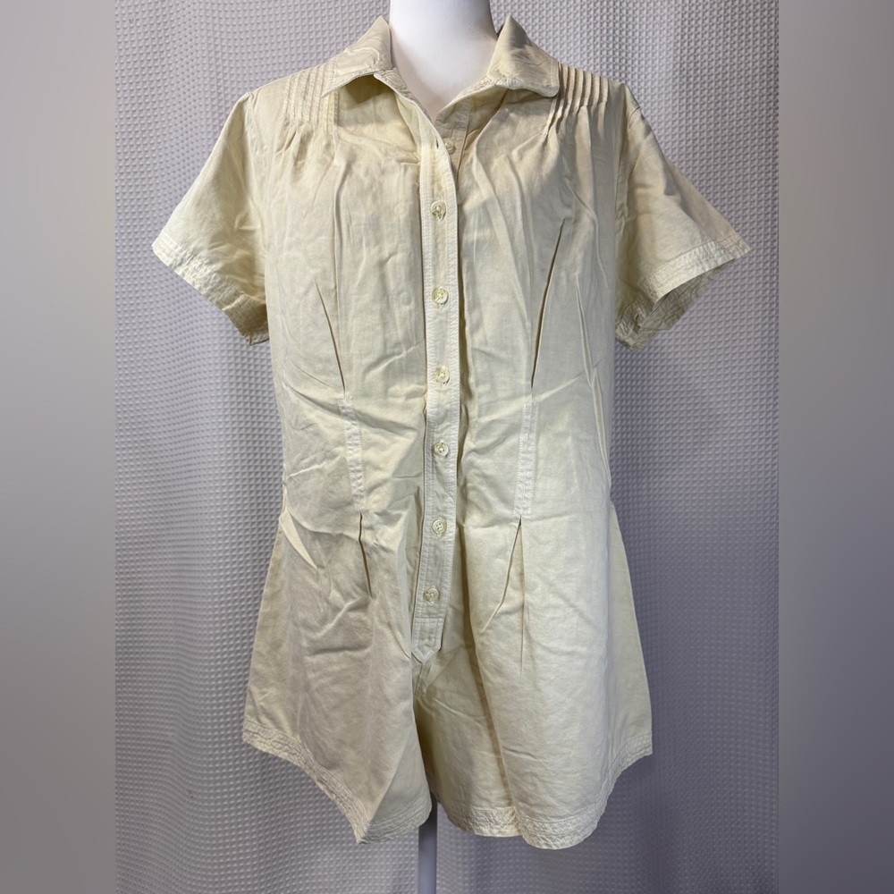 NWT Free People Ivory Button Front Romper Size L - Picture 4 of 11
